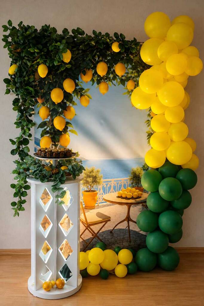 fotozona limonena gradina arka baloni